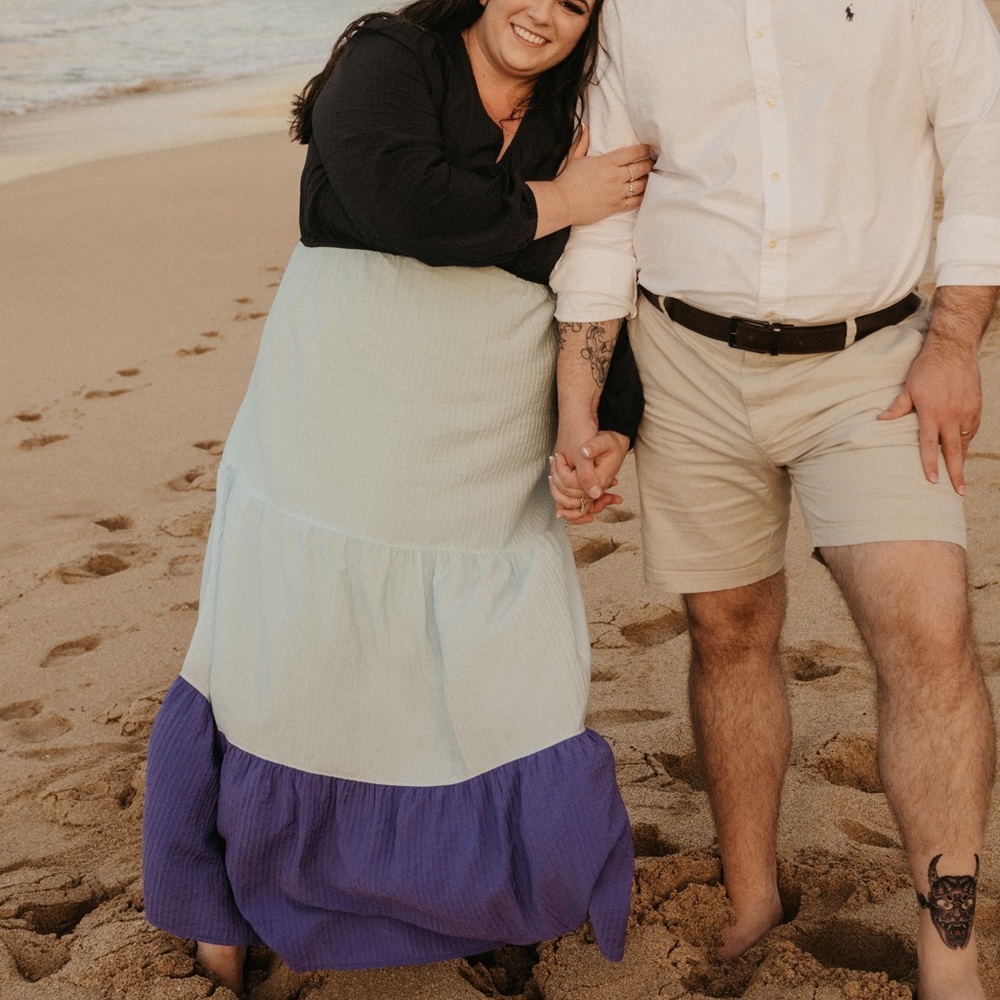 Lane Bryant Tiered Color Block Maxi Dress